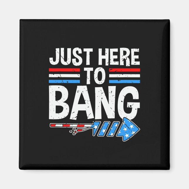 Aimant Juste Ici Pour Bang Chemise Feu d'artifice Fête 4è (Devant)