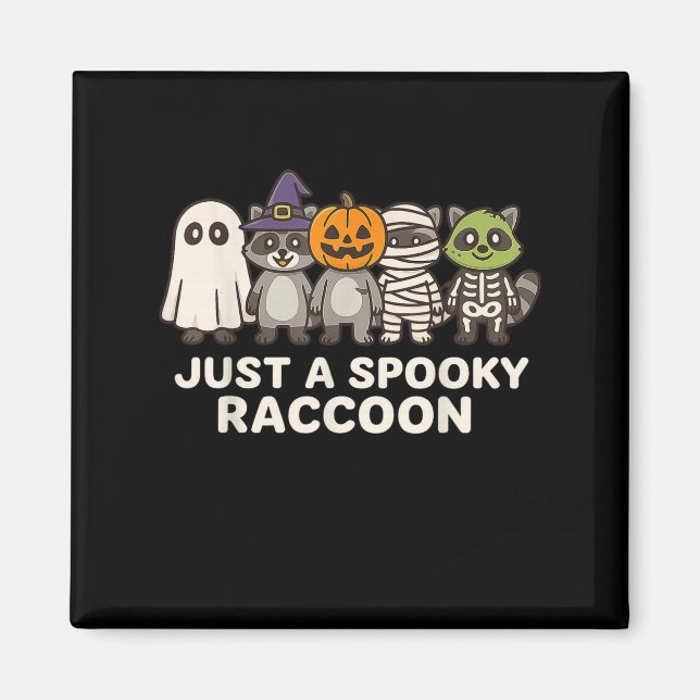 Aimant Juste Un Costume De Raccoon Effrayant D'Halloween  (Devant)