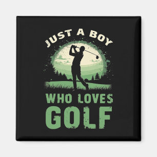 Aimant Juste un garçon qui aime Golf Club Golfing enfants