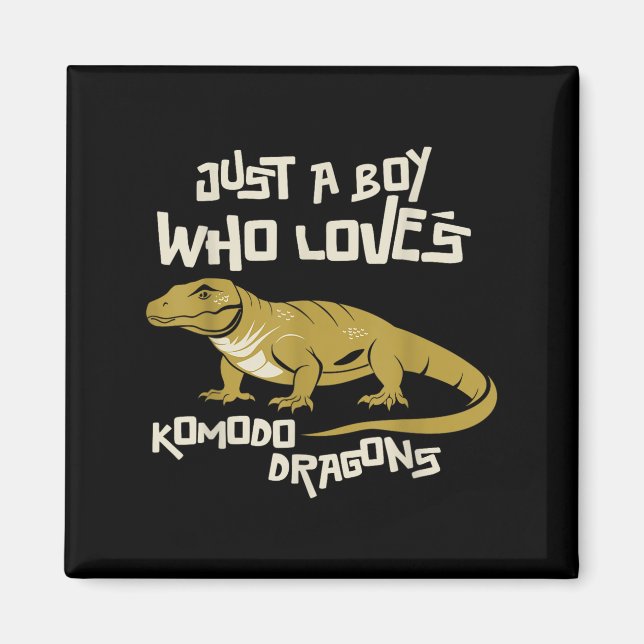 Aimant Juste Un Garçon Qui Aime Komodo Dragons Animal Rep (Devant)