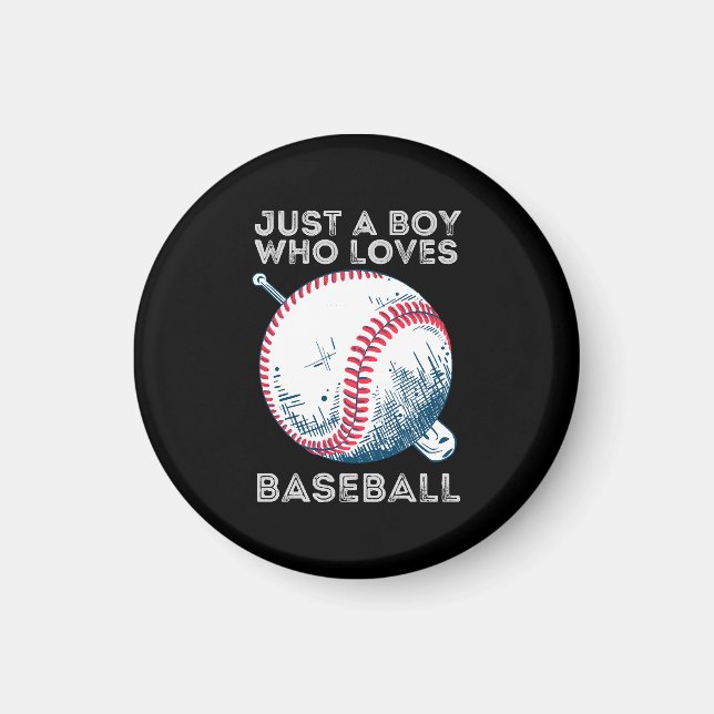 Aimant Juste un garçon qui aime le baseball (Devant)