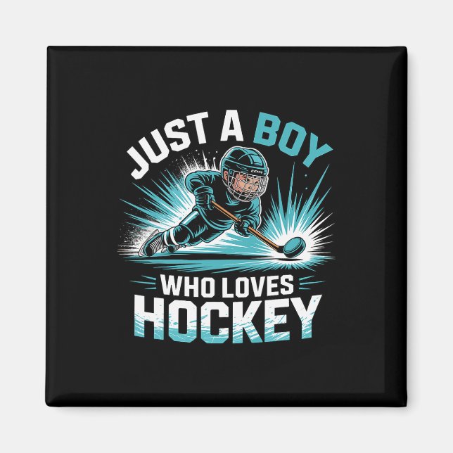 Aimant Juste un garçon qui aime le hockey _2  (Devant)