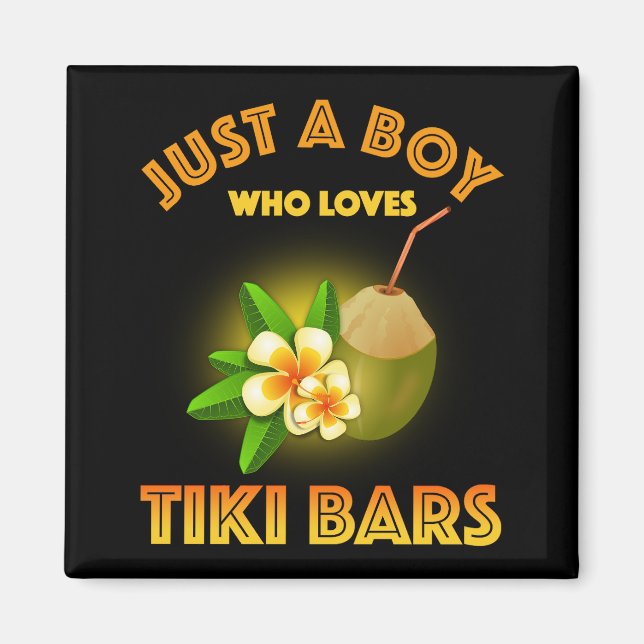 Aimant Juste Un Garçon Qui Aime Les Bars Tiki (Devant)