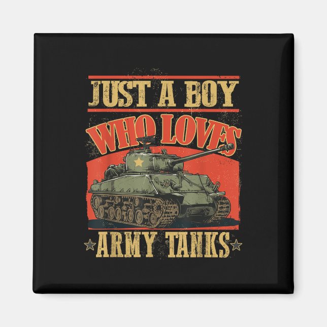 Aimant Juste Un Garçon Qui Aime Les Chars D'Armée Une Chi (Devant)