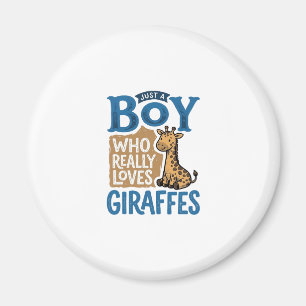 Aimant Juste un garçon qui aime les girafes design de t-s