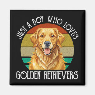 Aimant Juste un garçon qui aime les Golden Retrievers