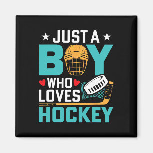 Aimant Juste un garçon qui aime les joueurs de hockey sur