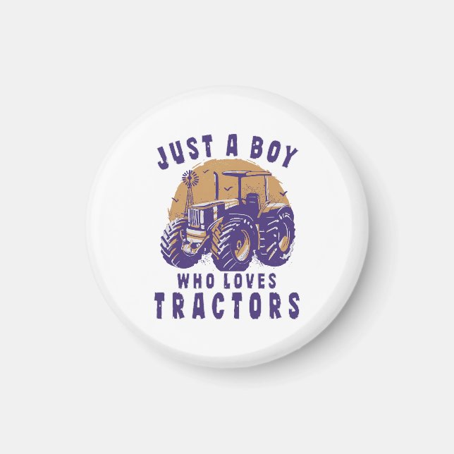 Aimant Juste un garçon qui aime les tracteurs et les cami (Devant)