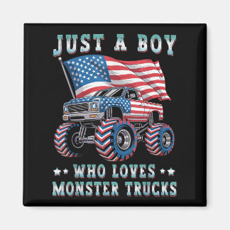 Aimant Juste Un Garçon Qui Aime Monster Trucks American F