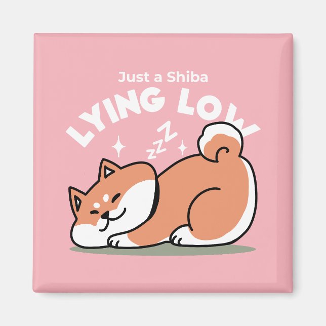 Aimant Juste un Shiba allongé bas : mignonne conception S (Devant)