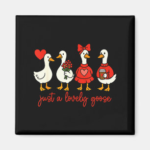 Aimant Juste une adorable valentine d'oie canard drôle Sa