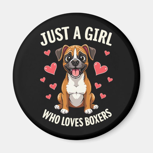 Aimant Juste une fille qui adore les Boxers (Devant)