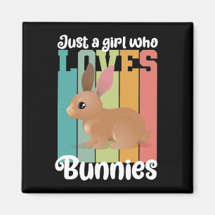 Aimant Juste une fille qui aime Bunnies Lapin de Pâques M