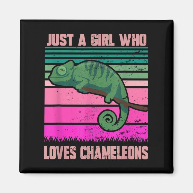 Aimant Juste Une Fille Qui Aime Chameleons Citation Drôle (Devant)