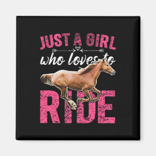 Aimant Juste Une Fille Qui Aime Faire Du Cheval À Cheval