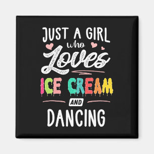 Aimant Juste Une Fille Qui Aime La Crème De Glace Et Dans