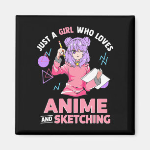 Aimant Juste une fille qui aime l'Anime et l'Esquisse