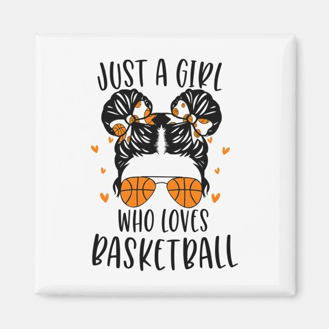 Aimant Juste une fille qui aime le basket-ball 5 (Devant)