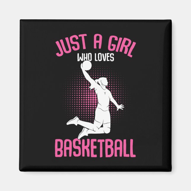Aimant Juste une fille qui aime le basket-ball enfants fi (Devant)