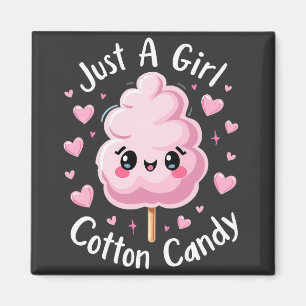 Aimant Juste une fille qui aime le bonbon de coton