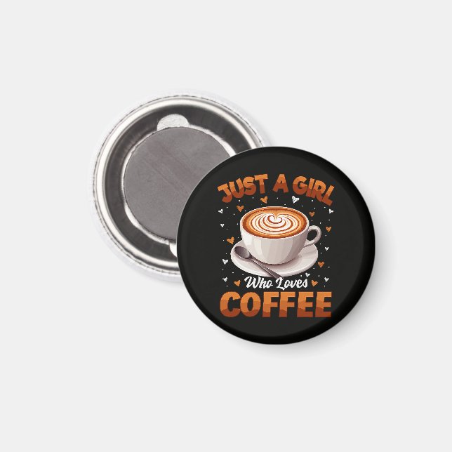 Aimant Juste une fille qui aime le café (Recto/Verso)