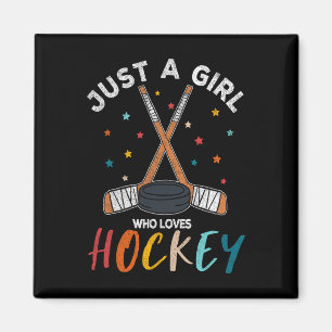 Aimant Juste Une Fille Qui Aime Le Hockey Sur Glace Pour