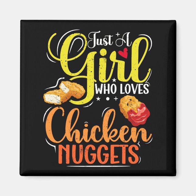 Aimant Juste Une Fille Qui Aime Le Poulet Nuggets Girl Ca (Devant)