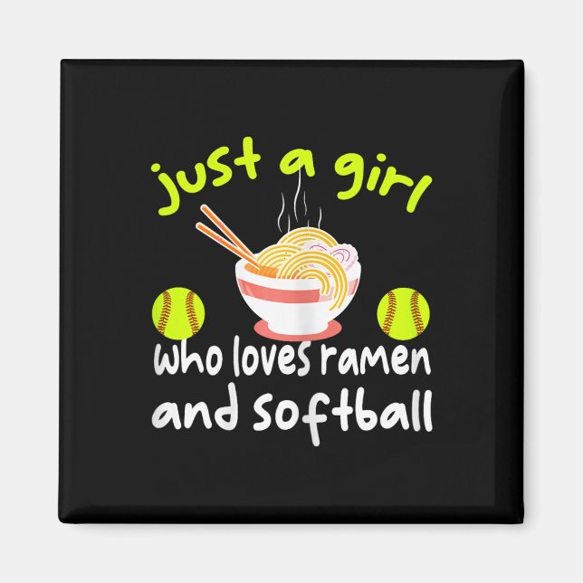 Aimant Juste une fille qui aime le ramen et softll drôle  (Devant)