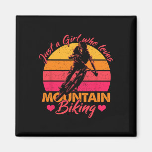 Aimant Juste une fille qui aime le vélo tout terrain Cycl