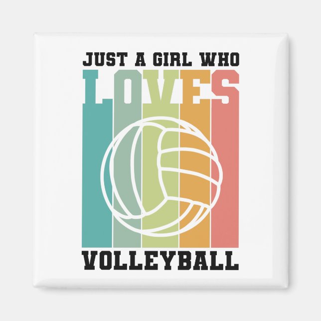 Aimant Juste une fille qui aime le volleyball (Devant)
