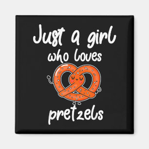 Aimant Juste une fille qui aime les bretzels drôle petit