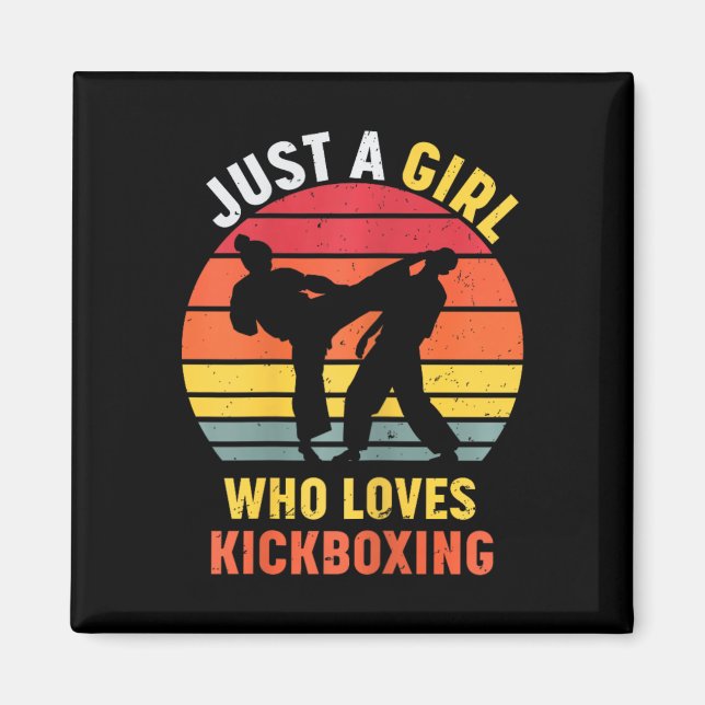Aimant Juste une fille qui aime les cadeaux de kickboxing (Devant)