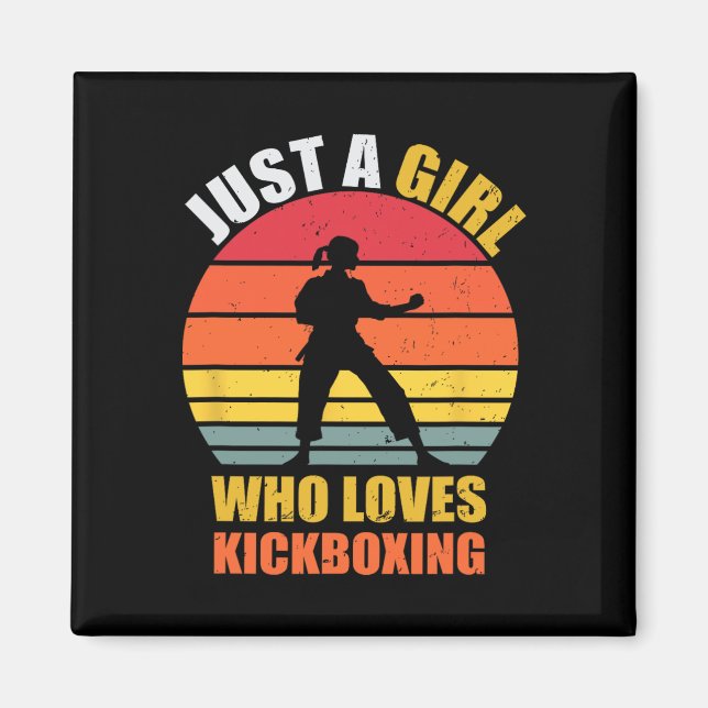 Aimant Juste Une Fille Qui Aime Les Cadeaux De Kickboxing (Devant)