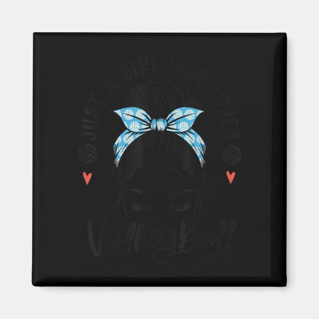 Aimant Juste Une Fille Qui Aime Les Cadeaux De Volley Pou (Devant)