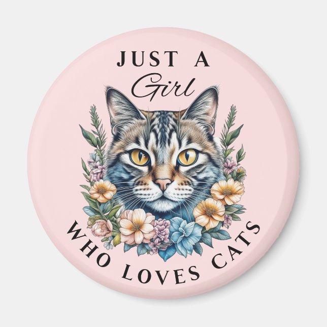 Aimant Juste une fille qui aime les chats  (Devant)