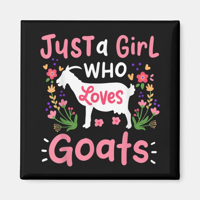 Aimant Juste une fille qui aime les chèvres (Devant)