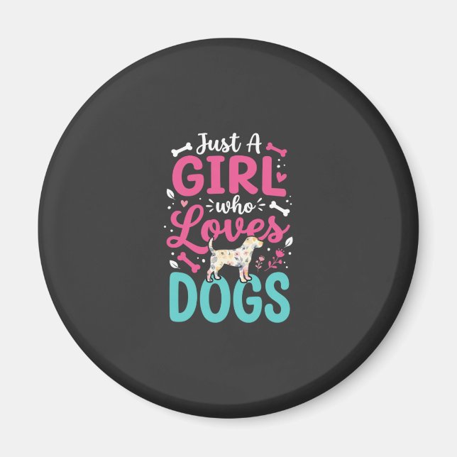 Aimant Juste Une Fille Qui Aime Les Chiens (Devant)