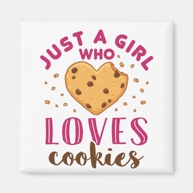 Aimant Juste une fille qui aime les cookies (Devant)