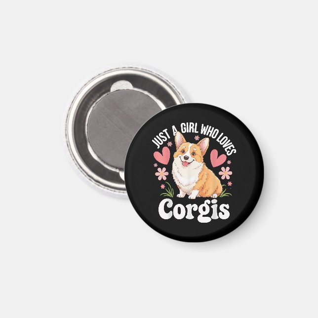 Aimant Juste une fille qui aime les Corgis (Recto/Verso)