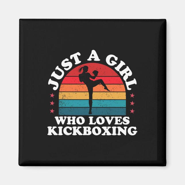 Aimant Juste une fille qui aime les filles kickboxing Kic (Devant)