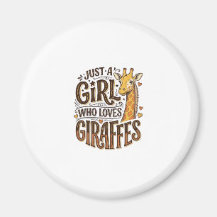 Aimant Juste une fille qui aime les girafes T-Shirt vinta