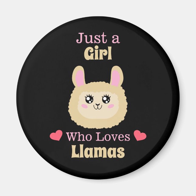 Aimant Juste une fille qui aime les lamas (Devant)