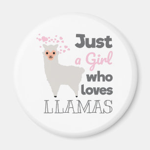 Aimant Juste une fille qui aime les lamas
