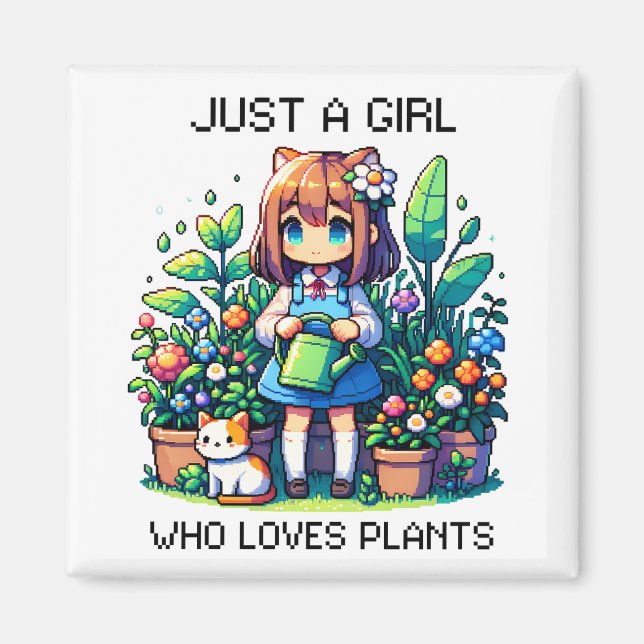 Aimant Juste une fille qui aime les Plantes (Devant)