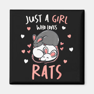 Aimant Juste une fille qui aime les rats Cadeau mignon po