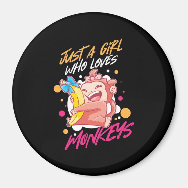 Aimant Juste Une Fille Qui Aime Les Singes (Devant)