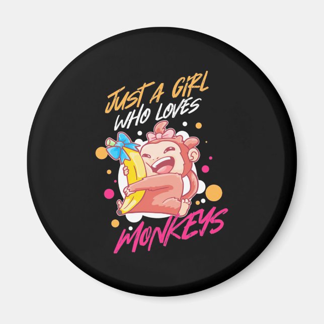 Aimant Juste Une Fille Qui Aime Les Singes (Devant)