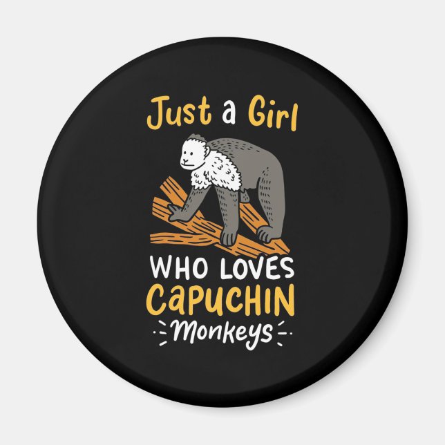 Aimant Juste Une Fille Qui Aime Les Singes Capucins (Devant)