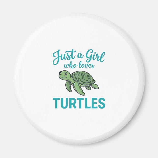 Aimant Juste une fille qui aime les tortues gravure vinta (Devant)