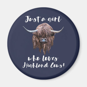 Aimant Juste une fille qui aime les vaches des montagnes